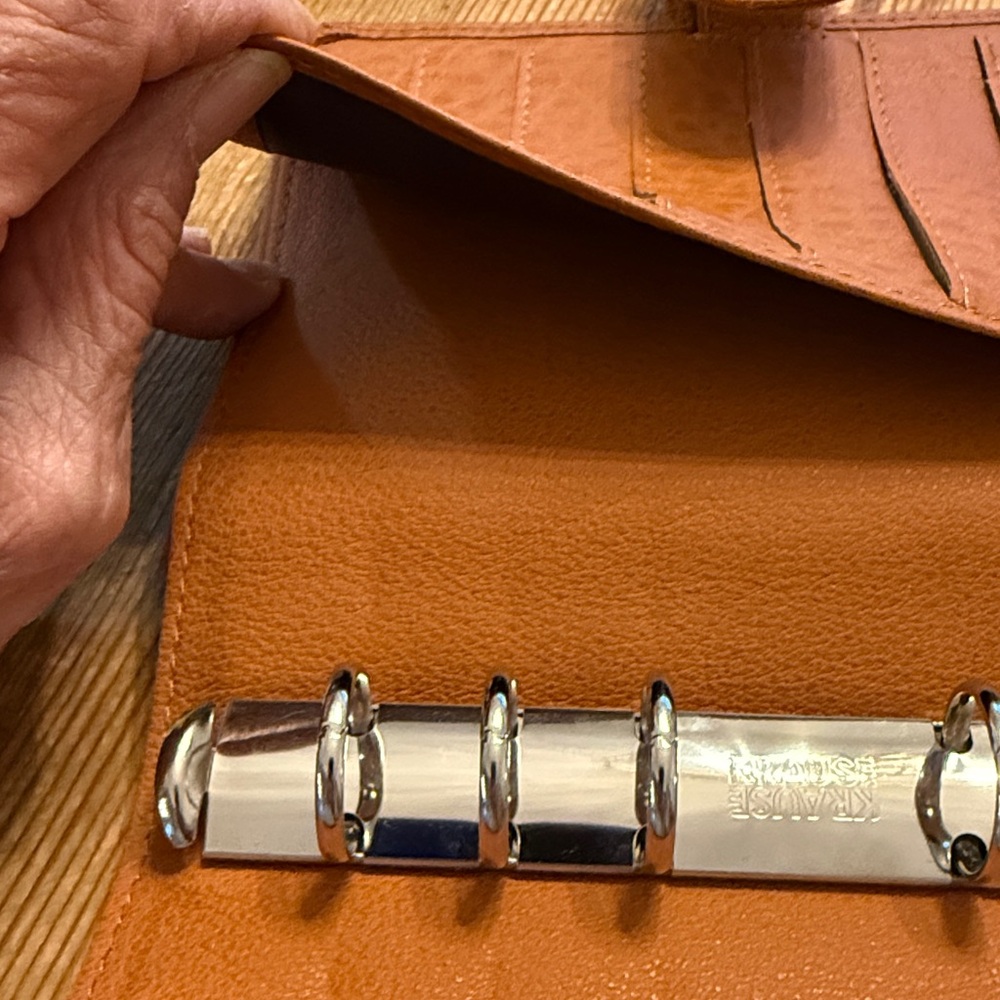 Leather Planner Organizer in Tan - Classic Home Office Accessory - Picture 8 of 13